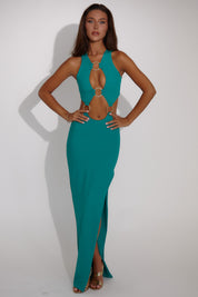 Celeste Ring Maxi Dress - Emerald Green