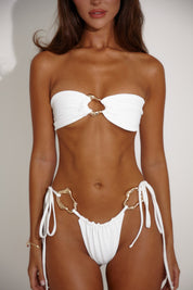 The Abstract Bandeau Bikini Set - Cream