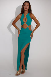 Celeste Ring Maxi Dress - Emerald Green